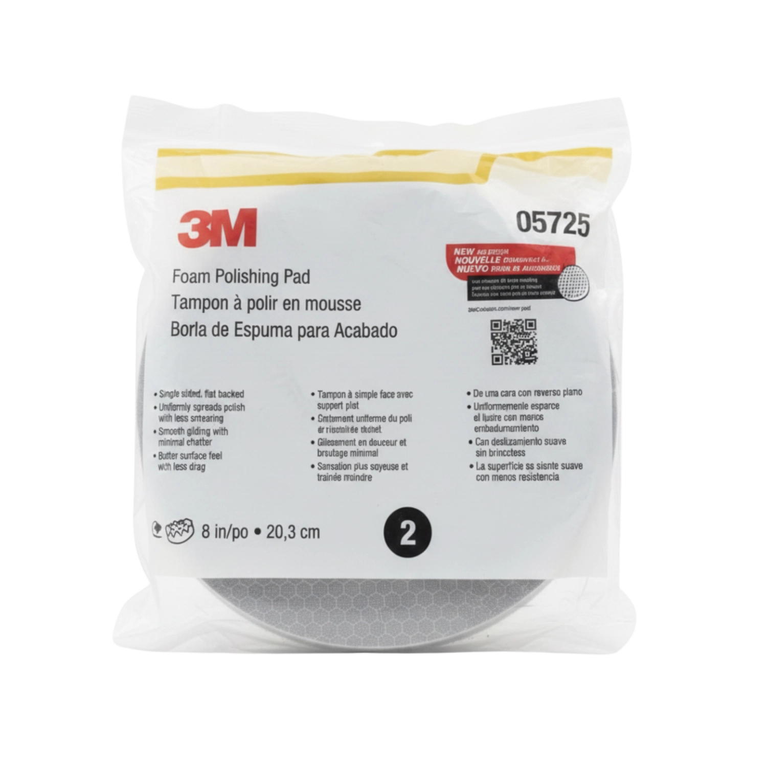 3M BORLA DE ESPONJA PARA ABRILLANTAR GRIS 8PULG 05725