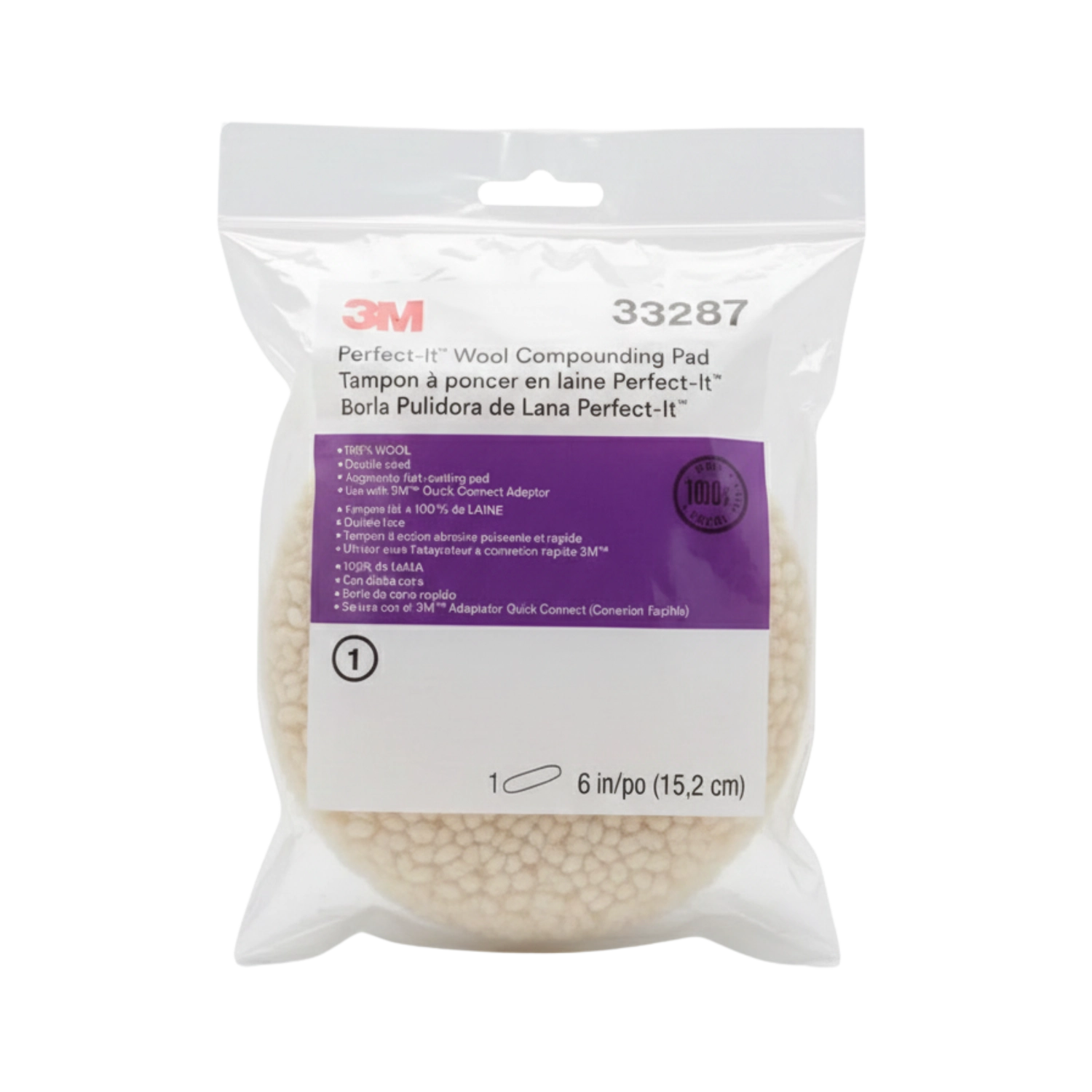 3M BORLA PULIDORA DE LANA PERFECT IT 6PULG 33287