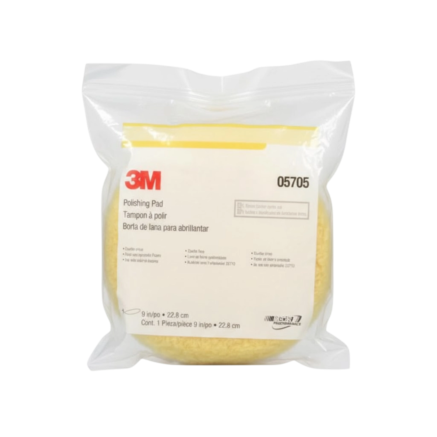 3M ALMOHADILLA DE PULIDO DE LANA 05705, 9PLG DOBLE CARA 05705