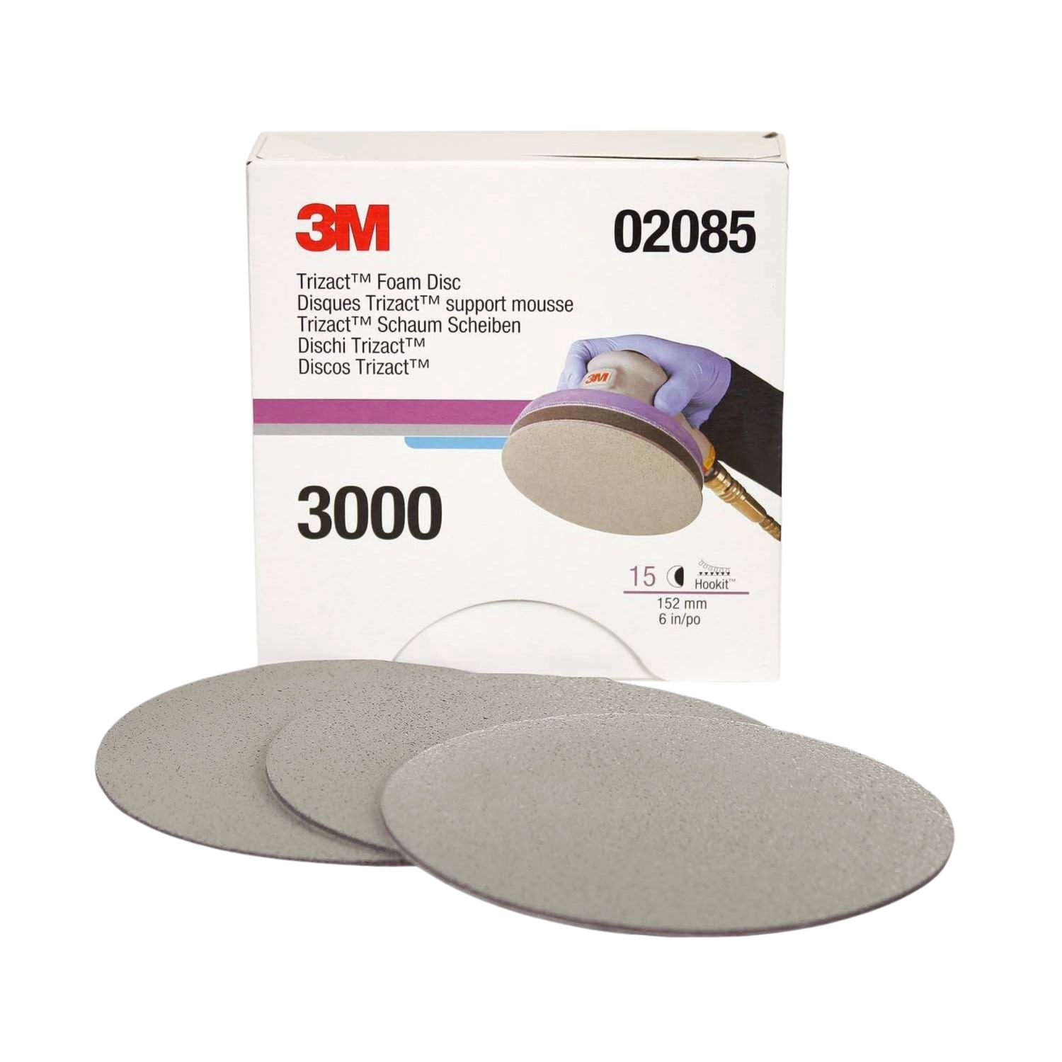 3M DISCO ABRASIVO DE ESPUMA, TRIZACT HOOKIT P3000, 6", 152 MM 02085