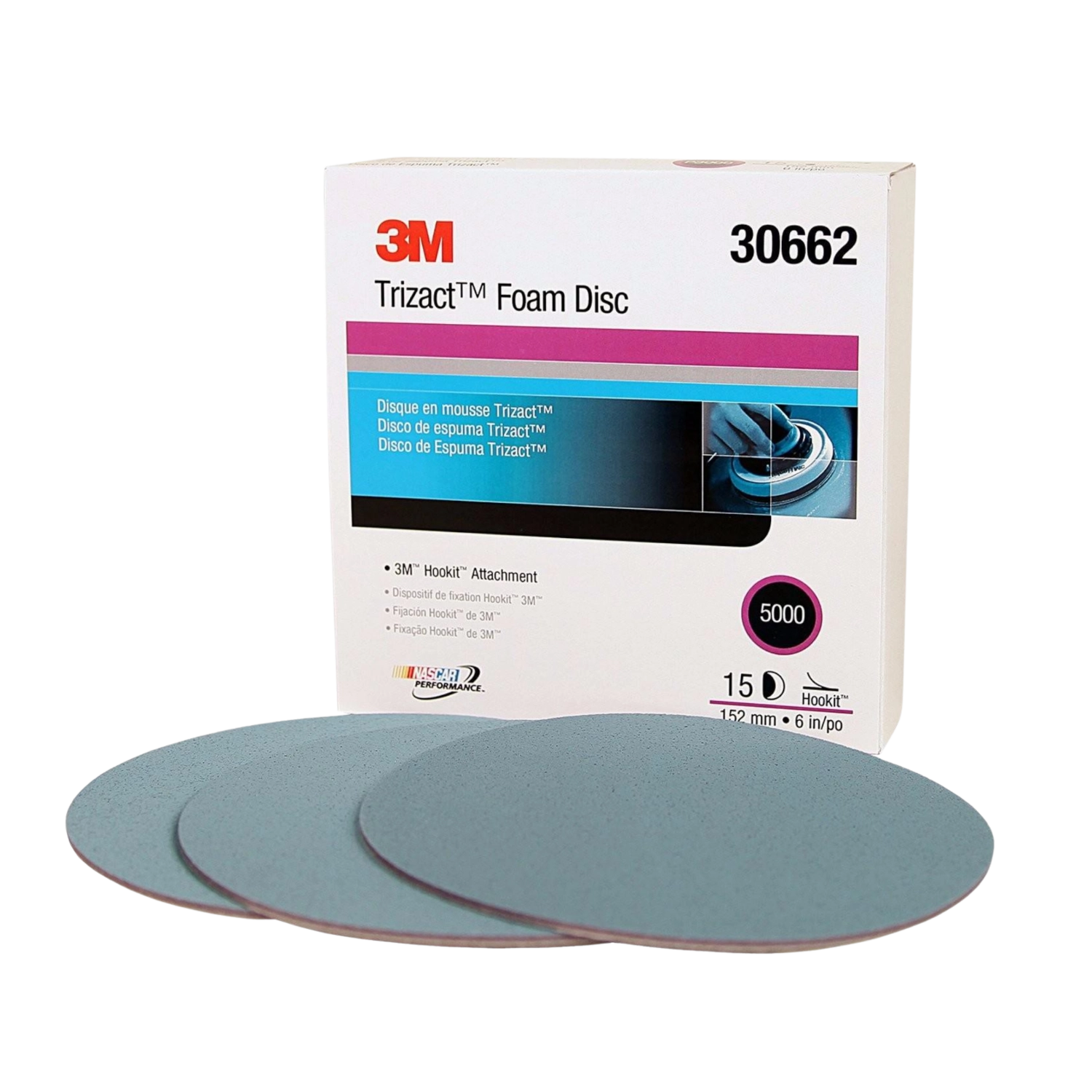 3M DISCO DE ESPUMA 443SA, TRIZACT HOOKIT P5000, 6", 152.4 MM 30662